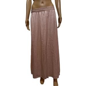KATE KASIN Pink Maxi Slip Skirt Satin Effect Peach Whimsigoth 90s Y2K M